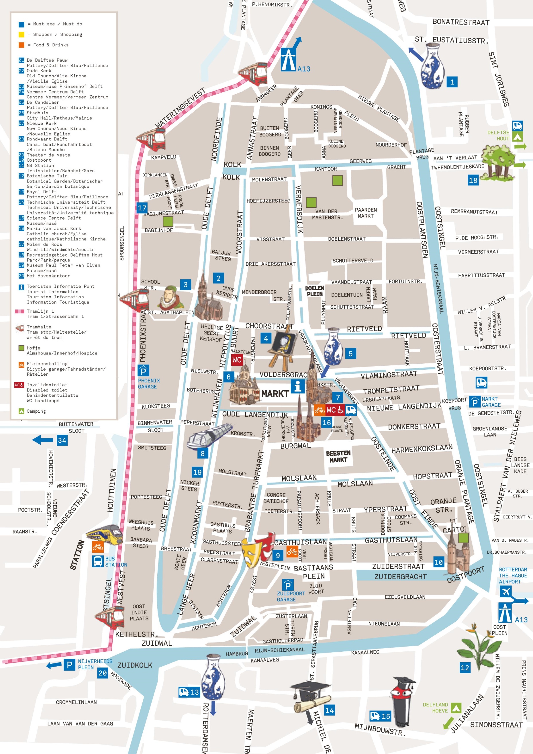 Delft City Center Map